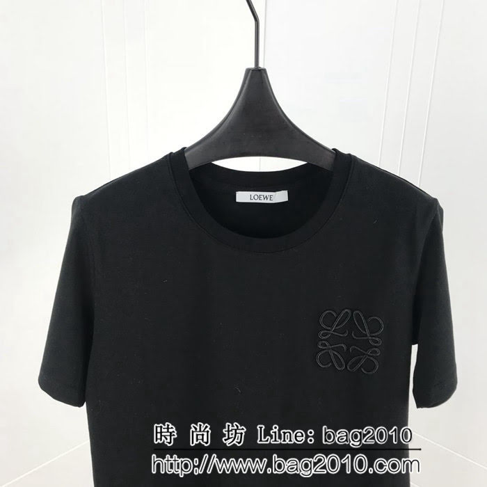 LOEWE羅意威 19ss早春新款 簡約刺繡logo短袖 百搭款 定制面料 高版本男女同款 ydi2402